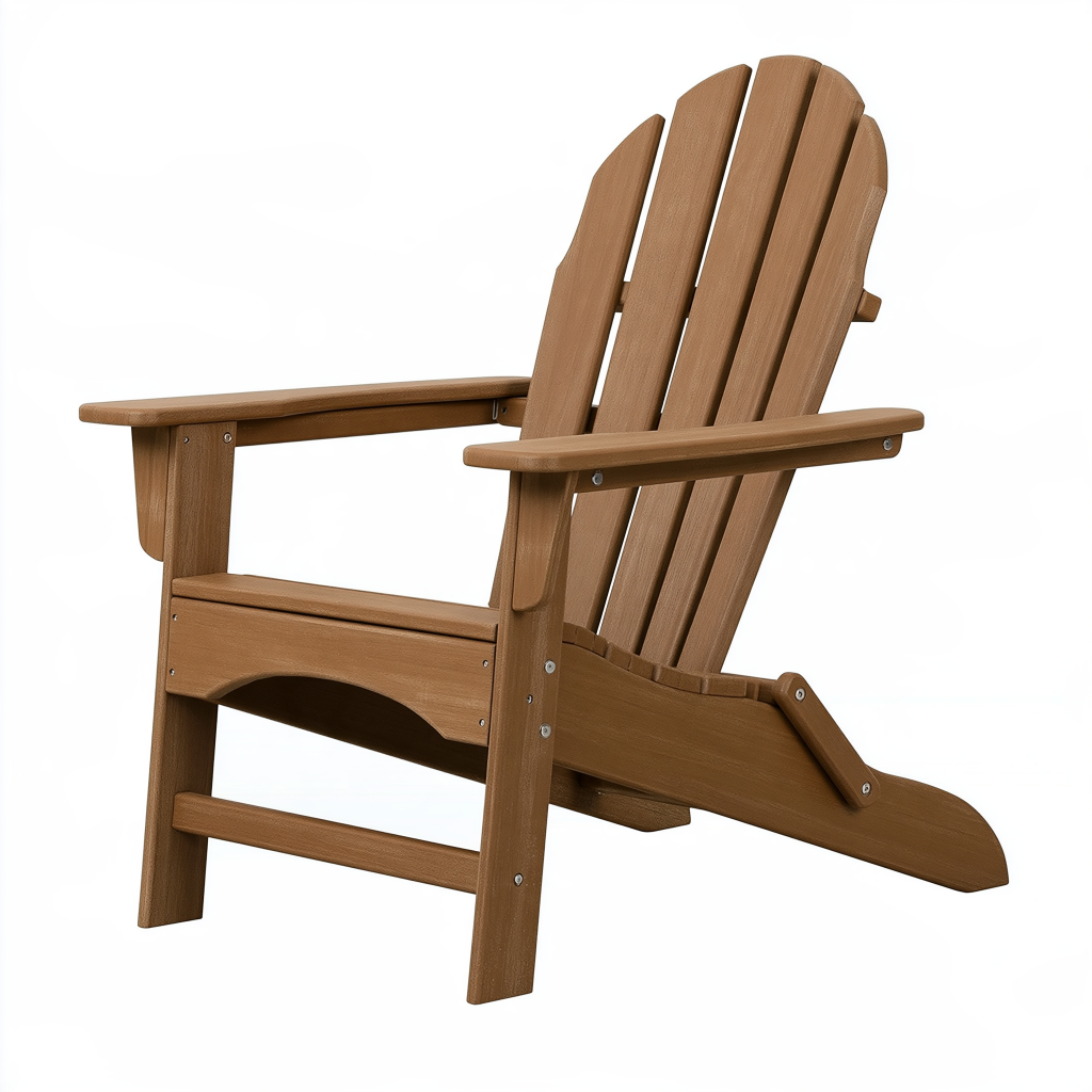 Fauteuil de jardin Adirondack 83 x 79 x 97 cm en plastique marron aspect bois pliant