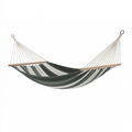 Hamac à barres 300 x 140 cm en tissu vert et blanc pour jardin style rayé