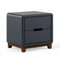 Table de chevet 50 x 40 x 55 cm en bois noir à deux tiroirs style contemporain